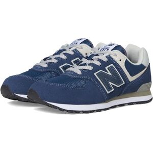 NEW BALANCE Little Kids' 574 Classic Core Sneakers Navy/White 1 Wide VGC